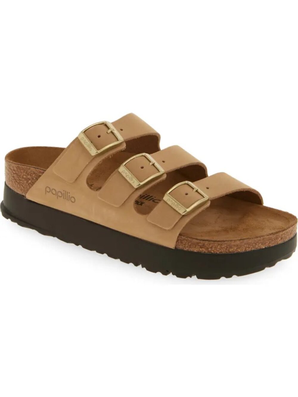 NEW Birkenstock FLORIDA Flex Beige Tan Sandals 38 Womens 7 to 7.5